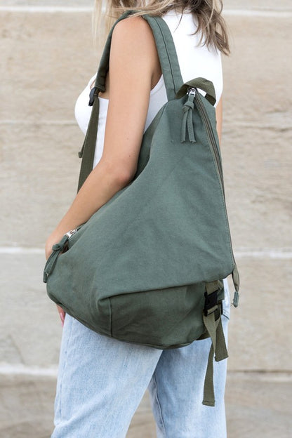 Kai Asymmetric Canvas Backpack