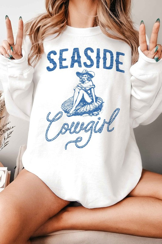 SEASIDE COWGIRL WESTERN GRAPHIC SWEATSHIRT