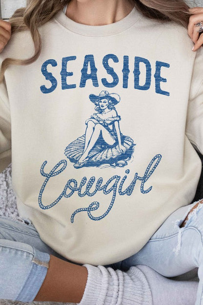 SEASIDE COWGIRL WESTERN GRAPHIC SWEATSHIRT