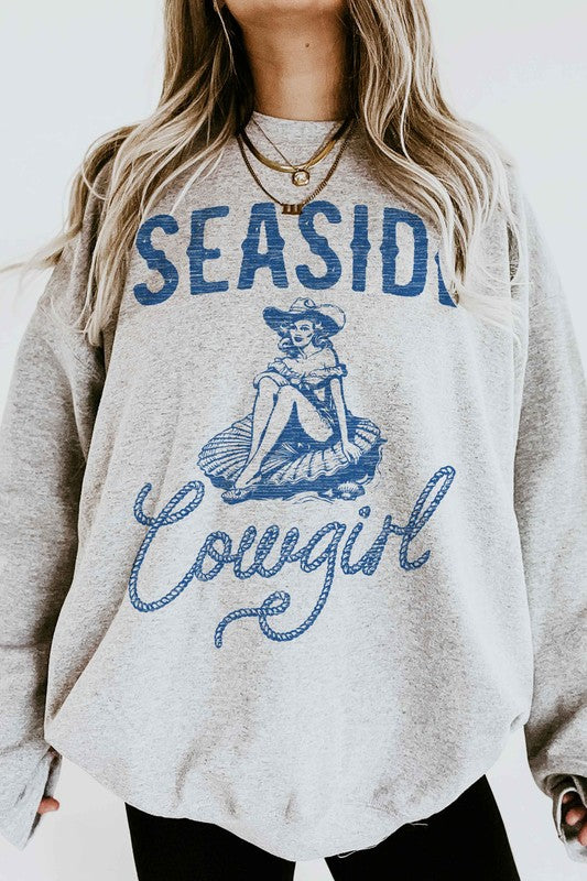 SEASIDE COWGIRL WESTERN GRAPHIC SWEATSHIRT