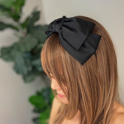 Satin Bow Crown Headband