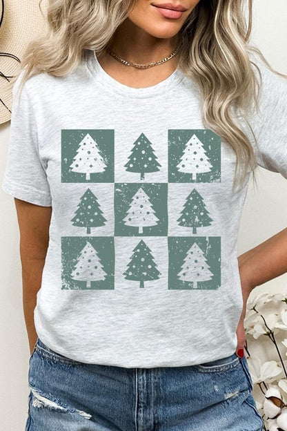 Checkered Christmas Tree Graphic Tee