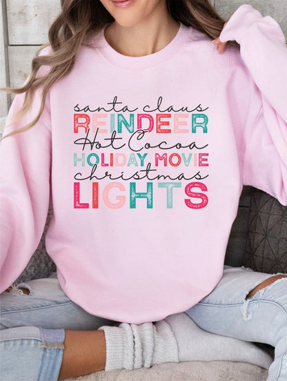 Santa  Reindeer Hot Cocoa Christmas Sweatshirt