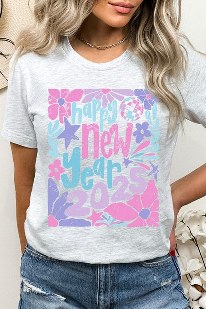 Floral Happy new year 2025 Graphic Tee