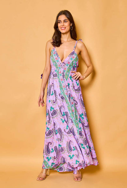 Silk Halter Maxi Dress