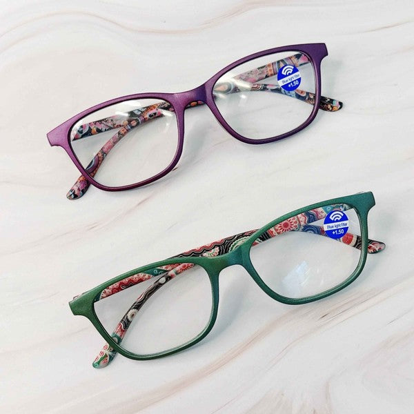 Paisley In Color Blue Light Reading Glasses