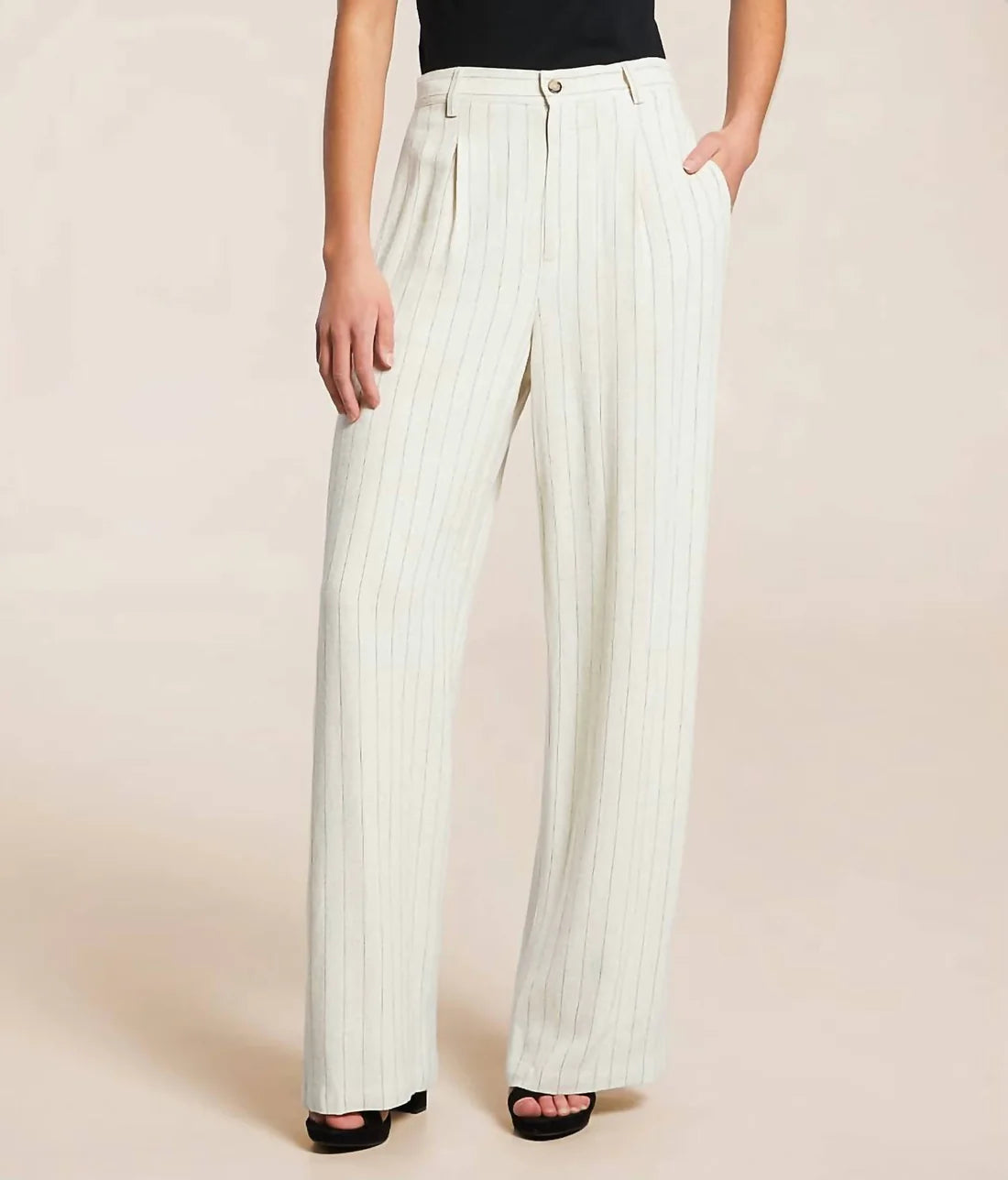 Bennet Pinstripe Pant, Flax