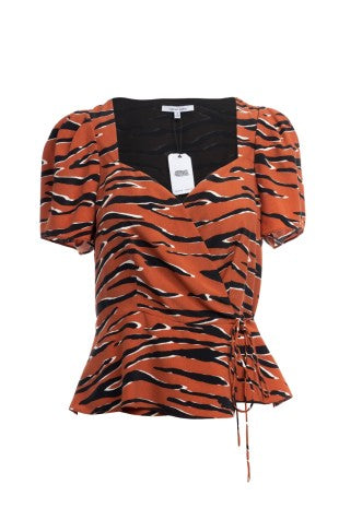 Cap Sleeve Tiger Blouse