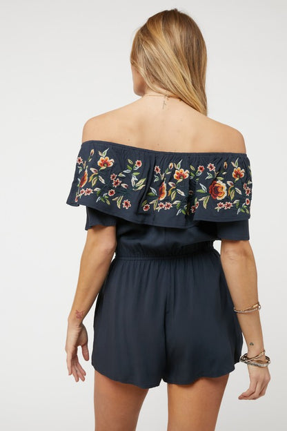 Floral Embroidered Romper