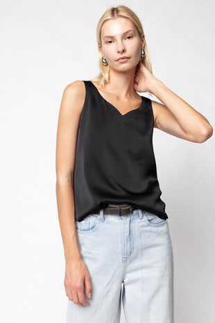 Plunge Neck Sleeveless Top