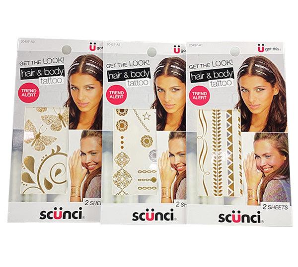 Scunci 2pk Hair Tattoo Sheets