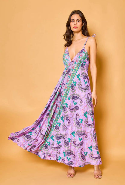 Silk Halter Maxi Dress