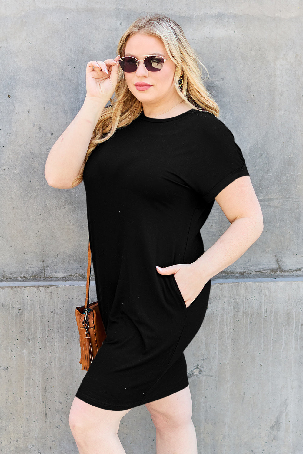 FAMOUS Bamboo Tee Dress W/pockets