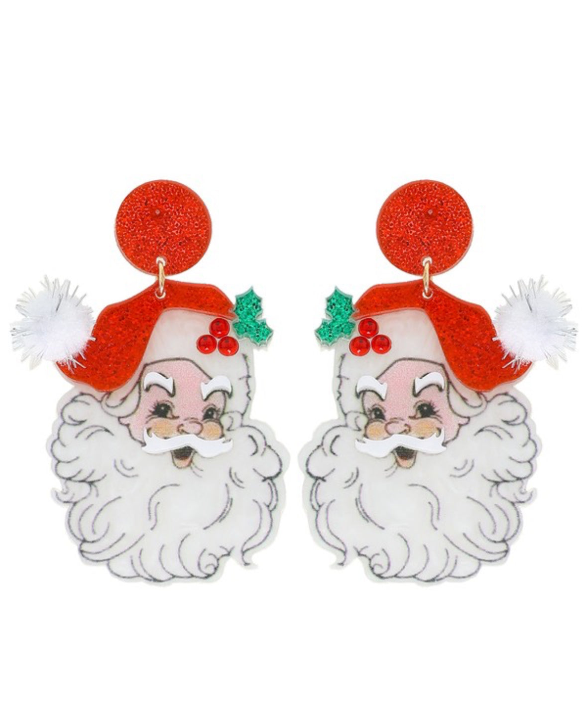 Pom Pom Santa earrings