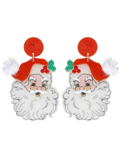 Pom Pom Santa earrings