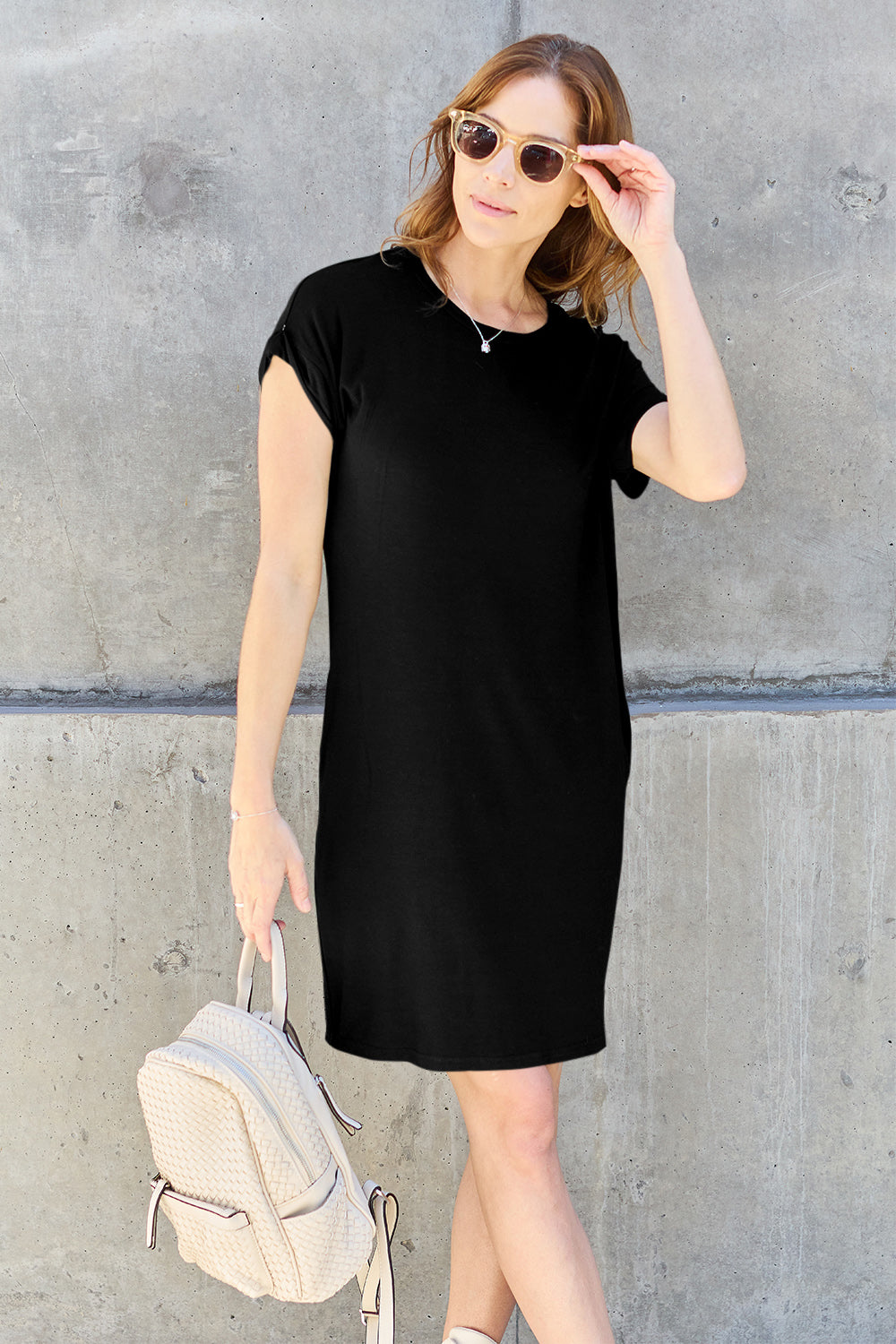 FAMOUS Bamboo Tee Dress W/pockets