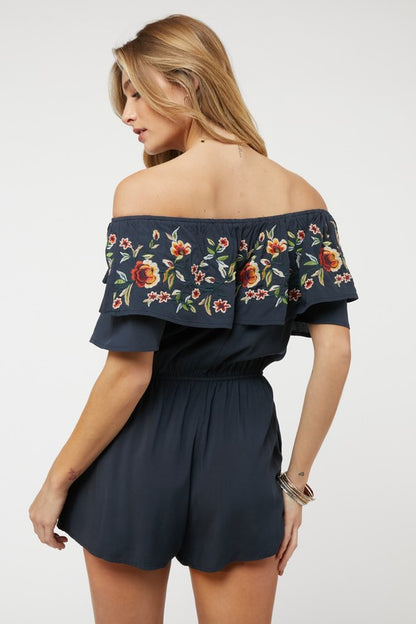 Floral Embroidered Romper