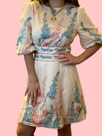 Floral Bubble Sleeve Dress