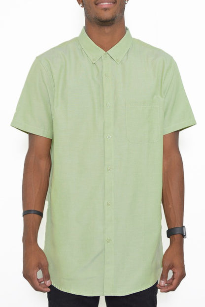 Casual Short Sleeve Solid Shirts