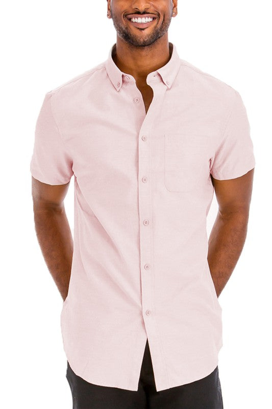 Casual Short Sleeve Solid Shirts