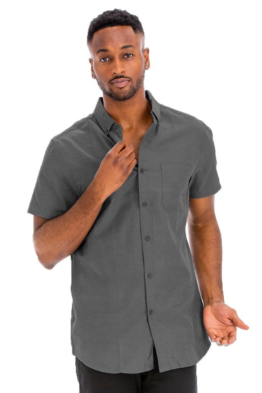 Casual Short Sleeve Solid Shirts