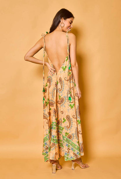 Silk Halter Maxi Dress