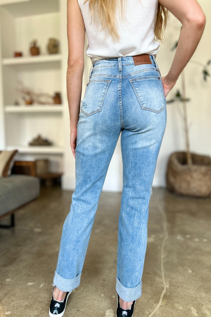 Judy Blue Full Size Distressed Straight Jeans