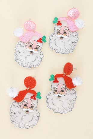 Pom Pom Santa earrings