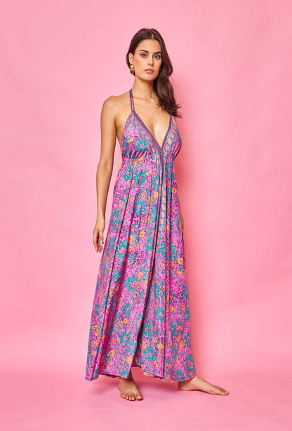 Silk Halter Maxi Dress