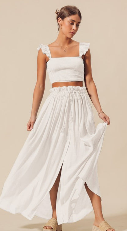 Smocked Top & Flowy Maxi Skirt Set