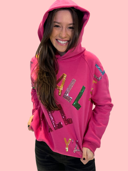 Y'all Hoodie - HOT PINK