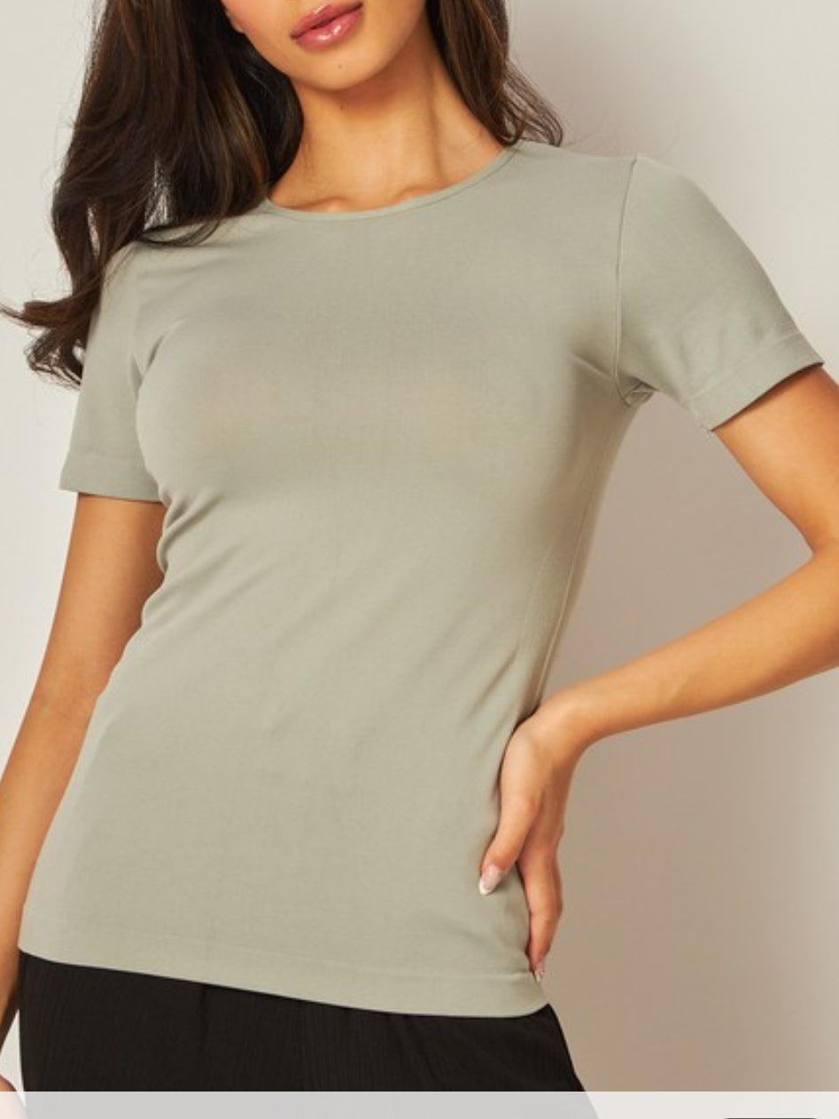 Seamless Round Neck Short Sleeve Top