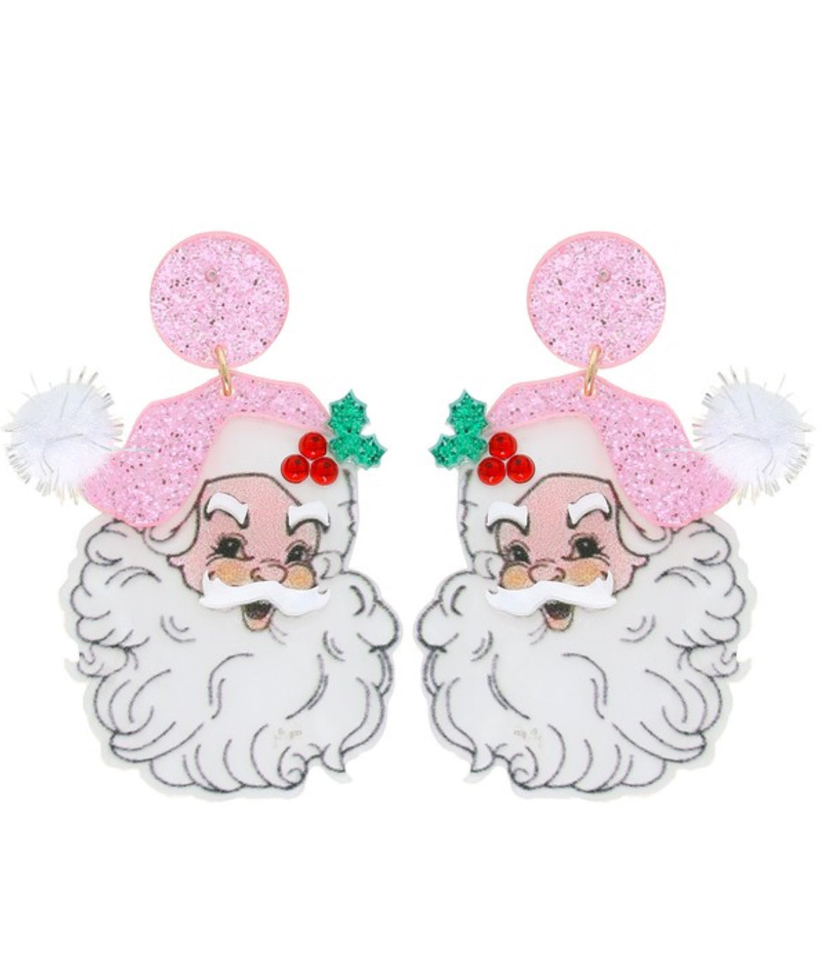 Pom Pom Santa earrings