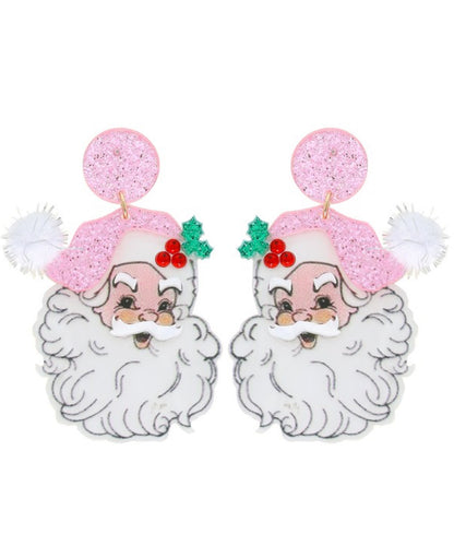 Pom Pom Santa earrings