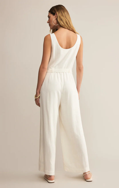 Adler Linen Jumpsuit, White