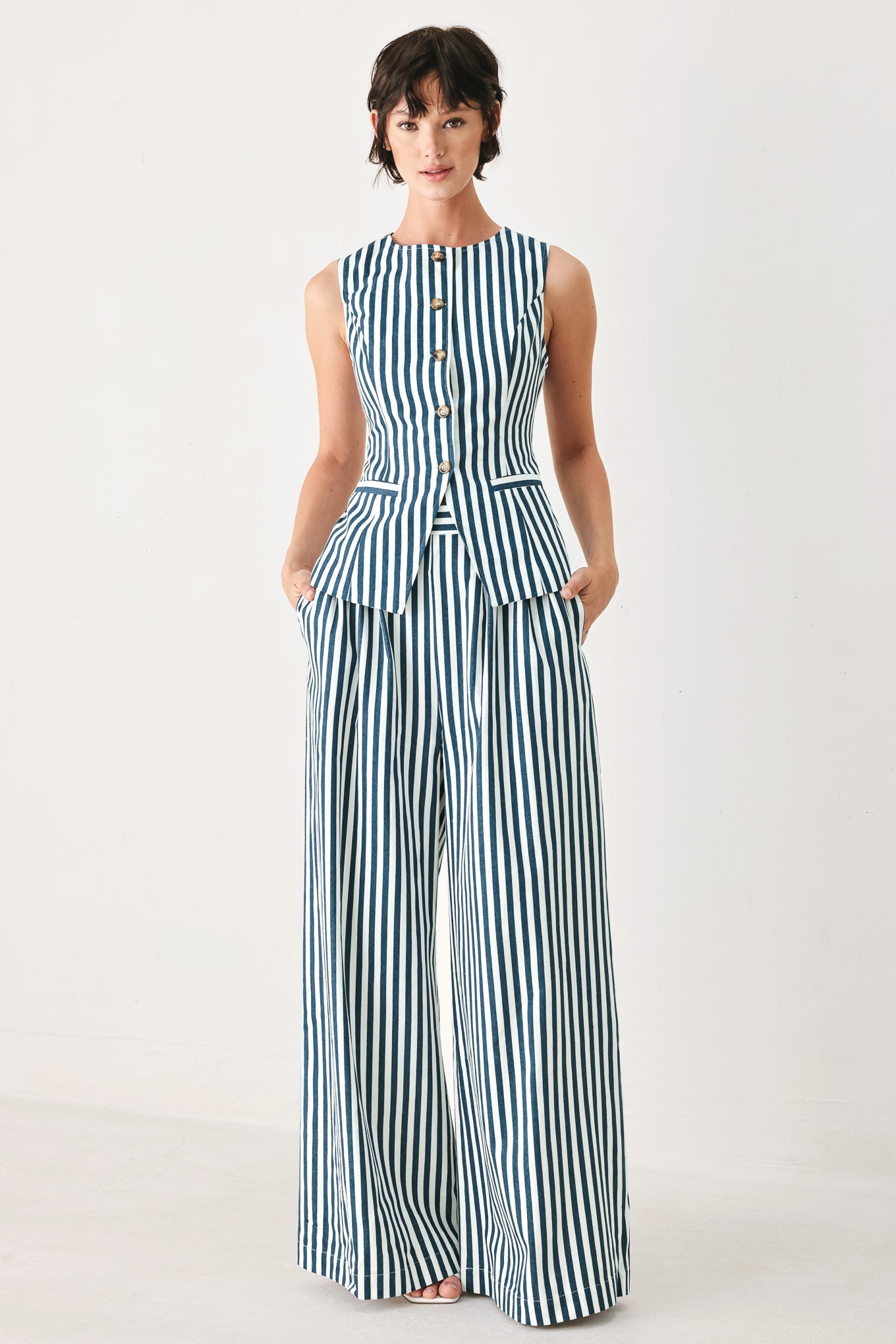 PORTSIDE STRIPE WOVEN VEST