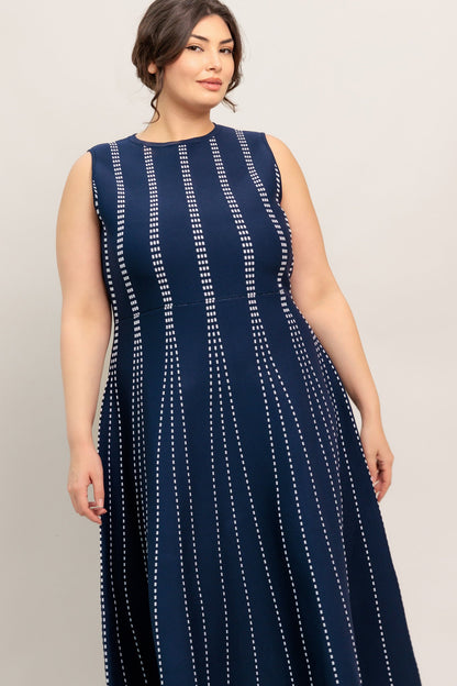 PERFECTLY POISED JACQUARD SWEATER MIDI DRESS