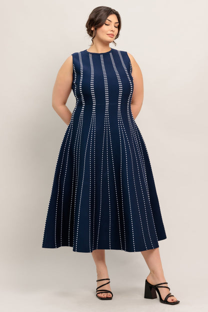 PERFECTLY POISED JACQUARD SWEATER MIDI DRESS