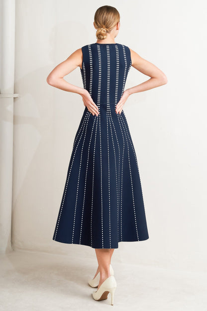 PERFECTLY POISED JACQUARD SWEATER MIDI DRESS