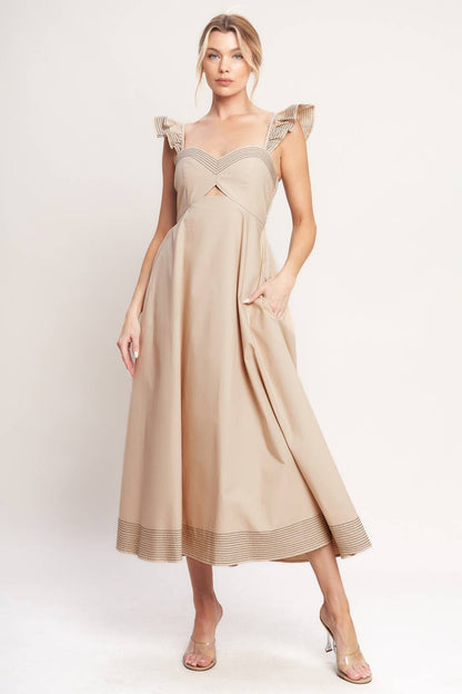 BEAUTIFULLY UNEXPECTED WOVEN MIDI DRESS