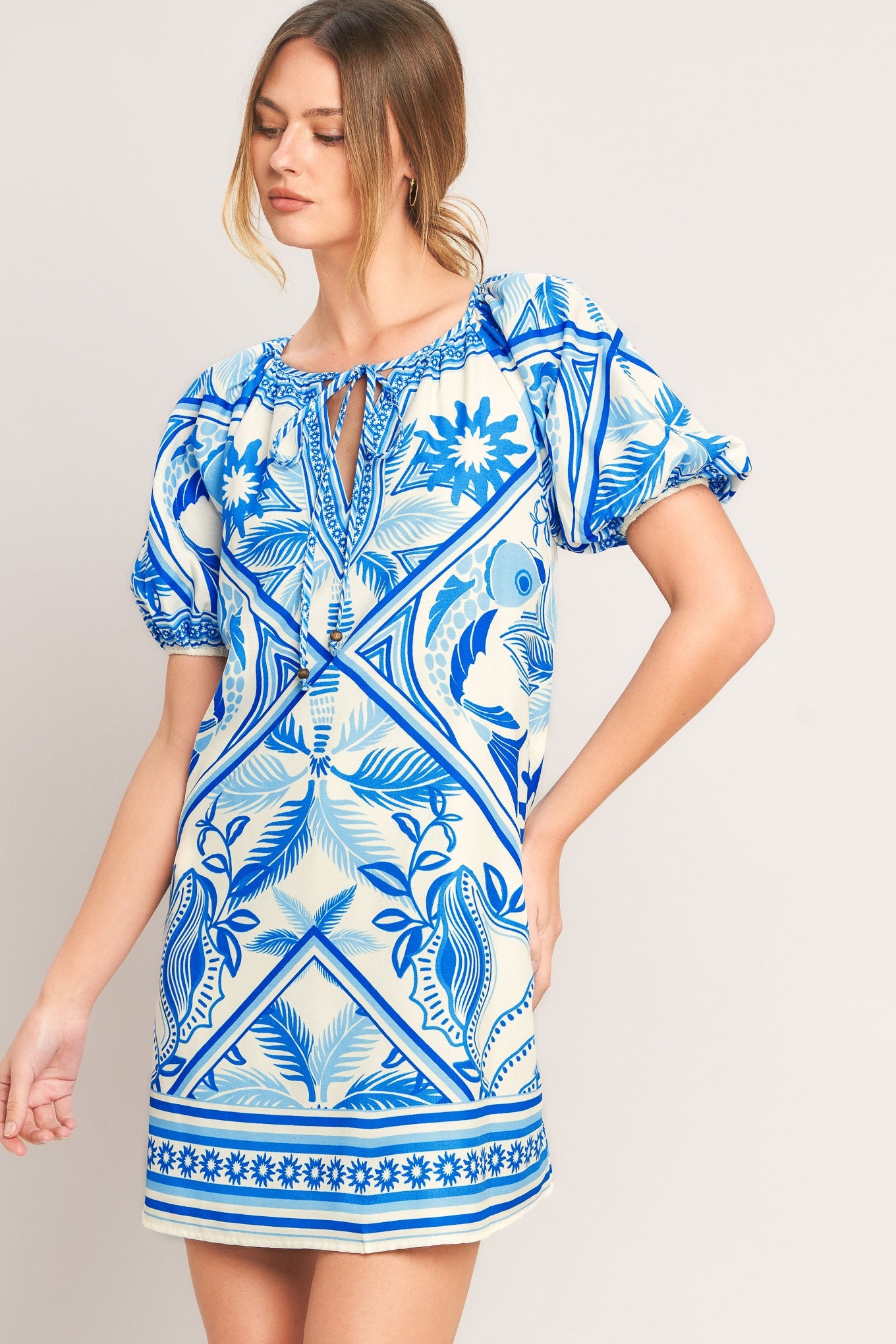 BLUE LAGOON RESORT WOVEN MINI DRESS