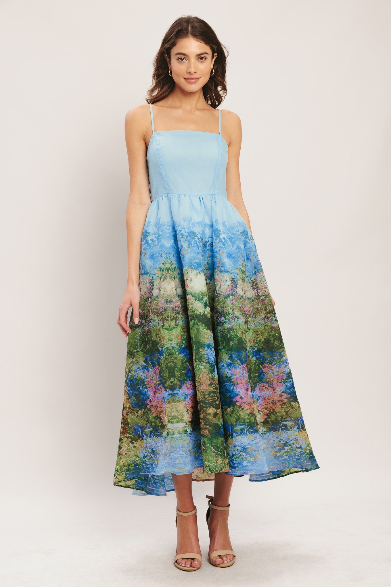 IMPRESSION GARDEN WOVEN MIDI DRESS