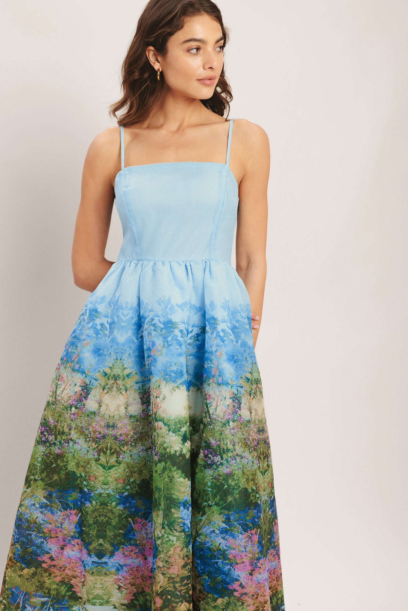 IMPRESSION GARDEN WOVEN MIDI DRESS