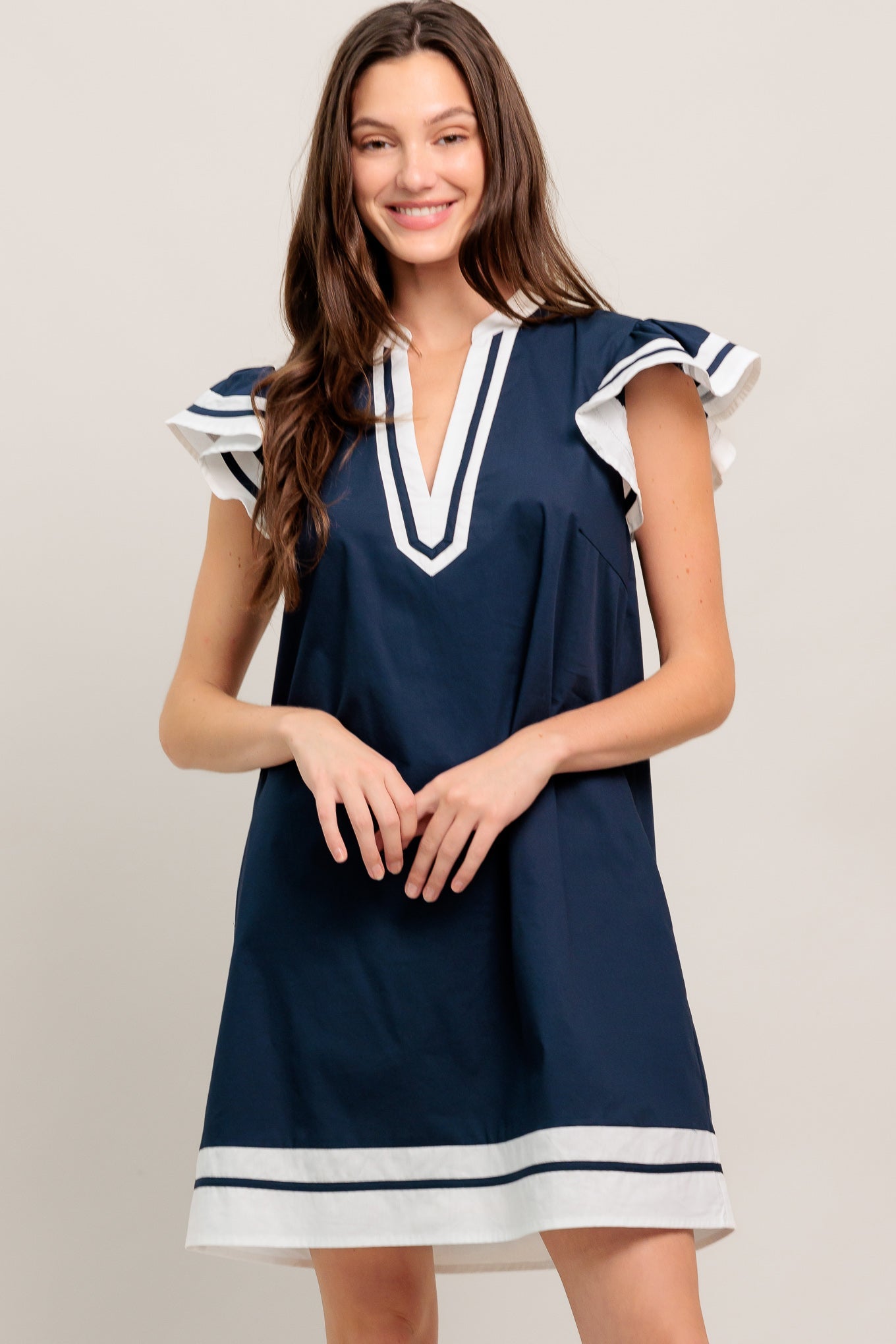 PORTSIDE POLISH WOVEN MINI DRESS