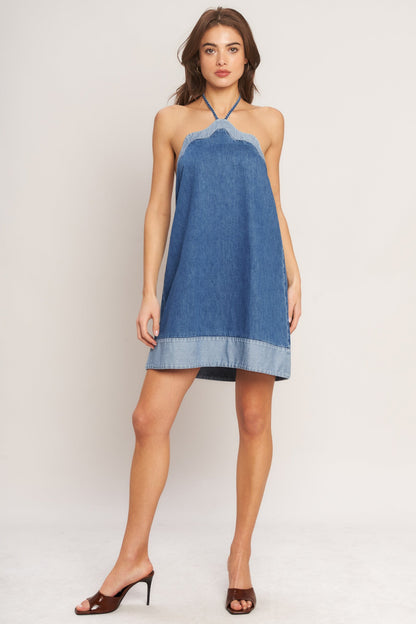 LAIDBACK LUXE DENIM MINI DRESS