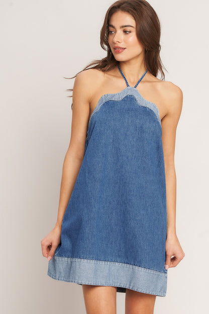 LAIDBACK LUXE DENIM MINI DRESS
