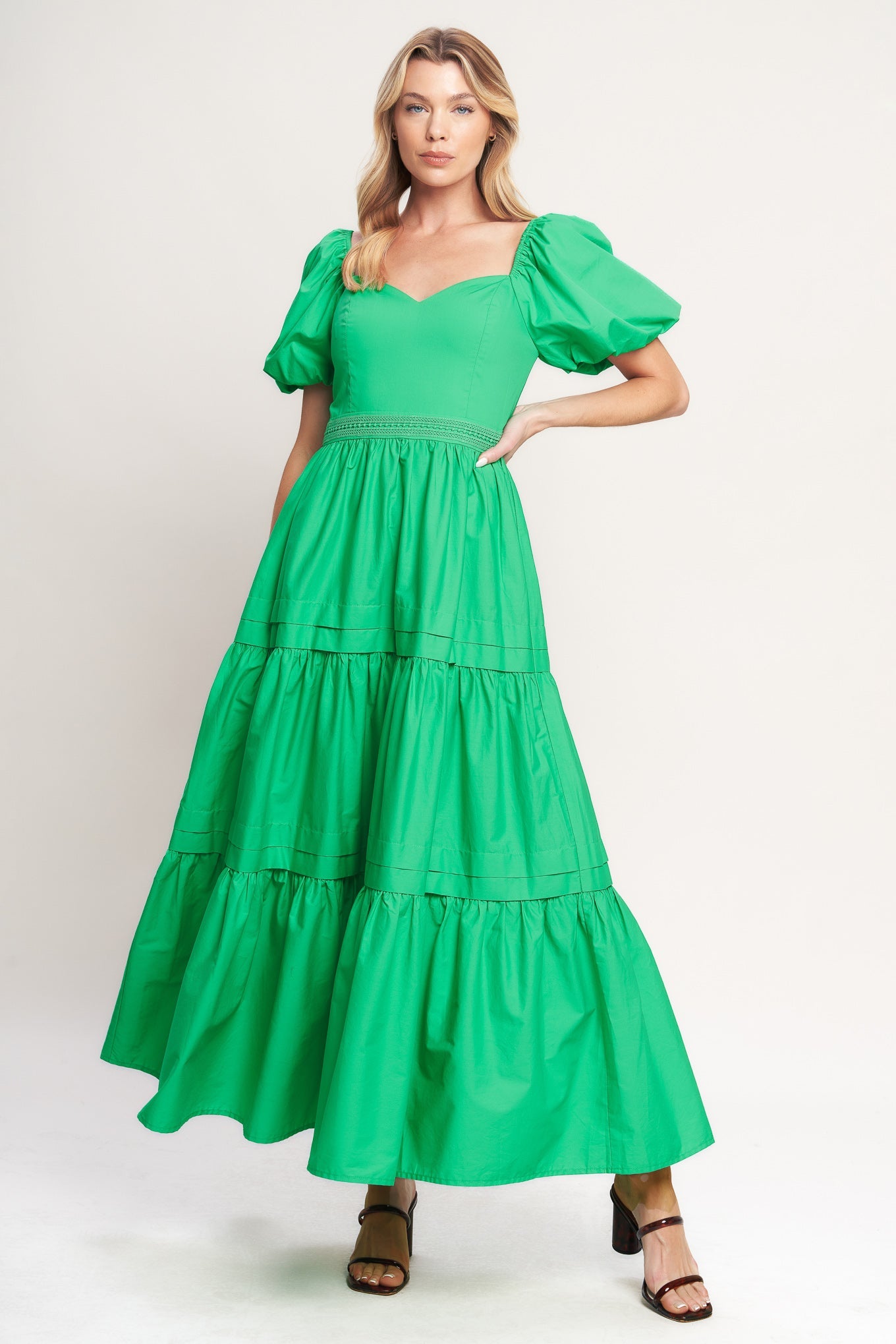 SWEET VERDANT WOVEN MAXI DRESS