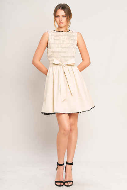 LOVELY ESCAPE WOVEN MINI DRESS