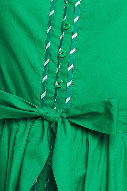 EVERGREEN ROMANCE WOVEN MIDI DRESS