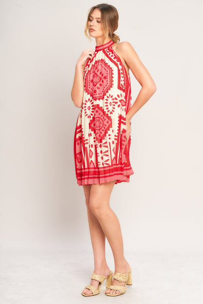 SUNSET MEDALLION WOVEN MINI DRESS